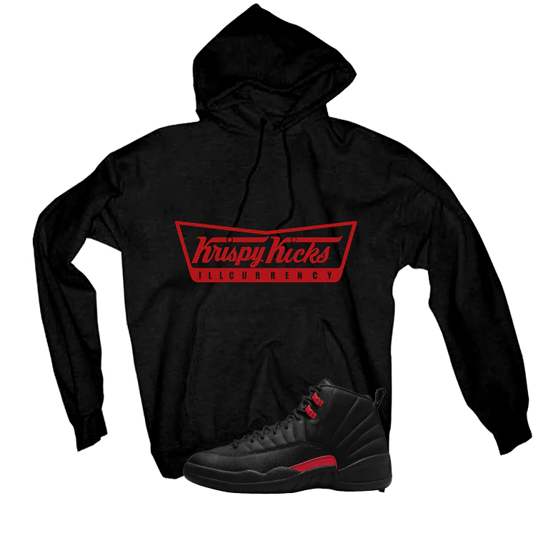 Air Jordan 12 Bloodline Matching T-Shirt, Sweatshirts, & Hoodies Black T-Shirt (Krispy Kicks)| illcurrency - Image 3