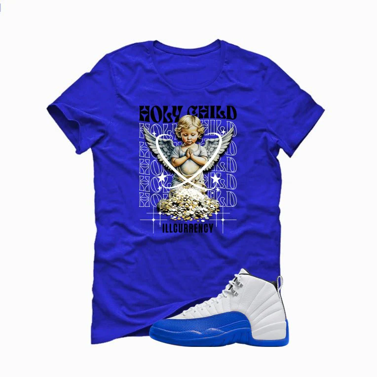 Air Jordan 12 Blueberry Royal Blue T-Shirt (Holy Child)| illcurrency - Image 2