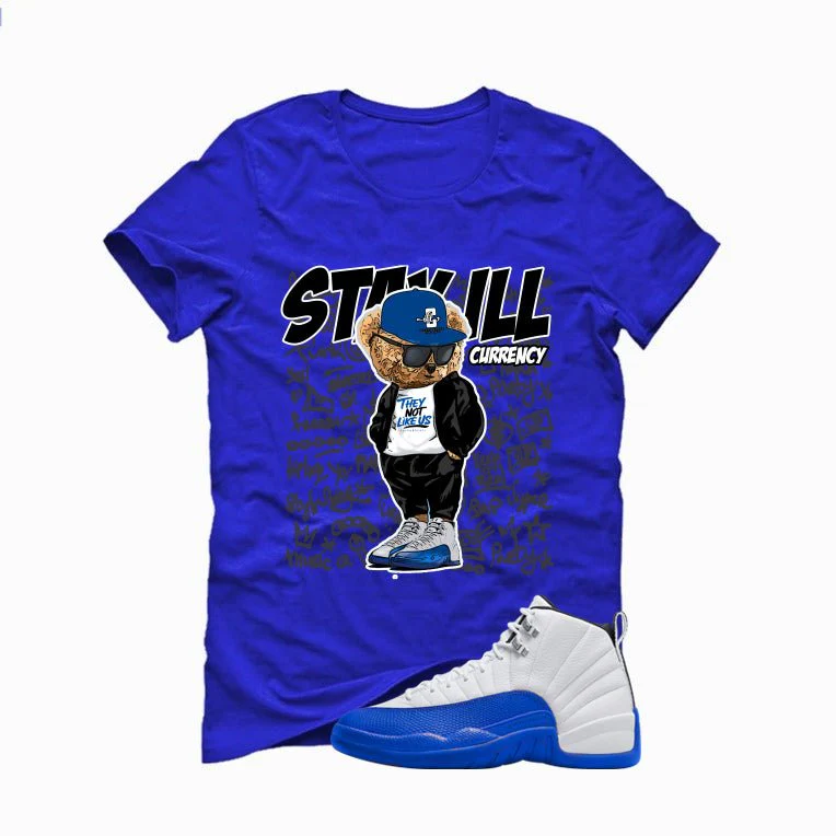 Air Jordan 12 Blueberry Royal Blue T-Shirt (Stay ill Bear)| illcurrency - Image 2