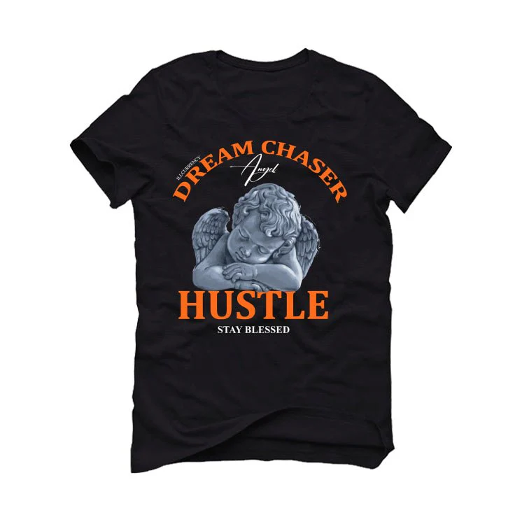 Air Jordan 12 “Brilliant Orange” | illcurrency Black T-Shirt (Dream Chaser Angel) - Image 2
