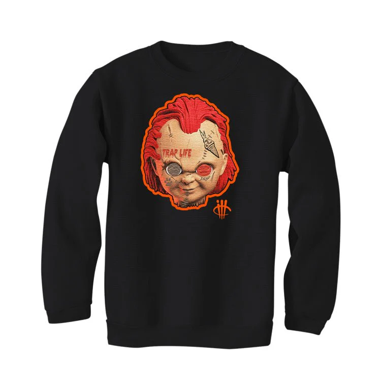 Air Jordan 12 “Brilliant Orange” | illcurrency Black T-Shirt (ILL CHILD) - Image 4