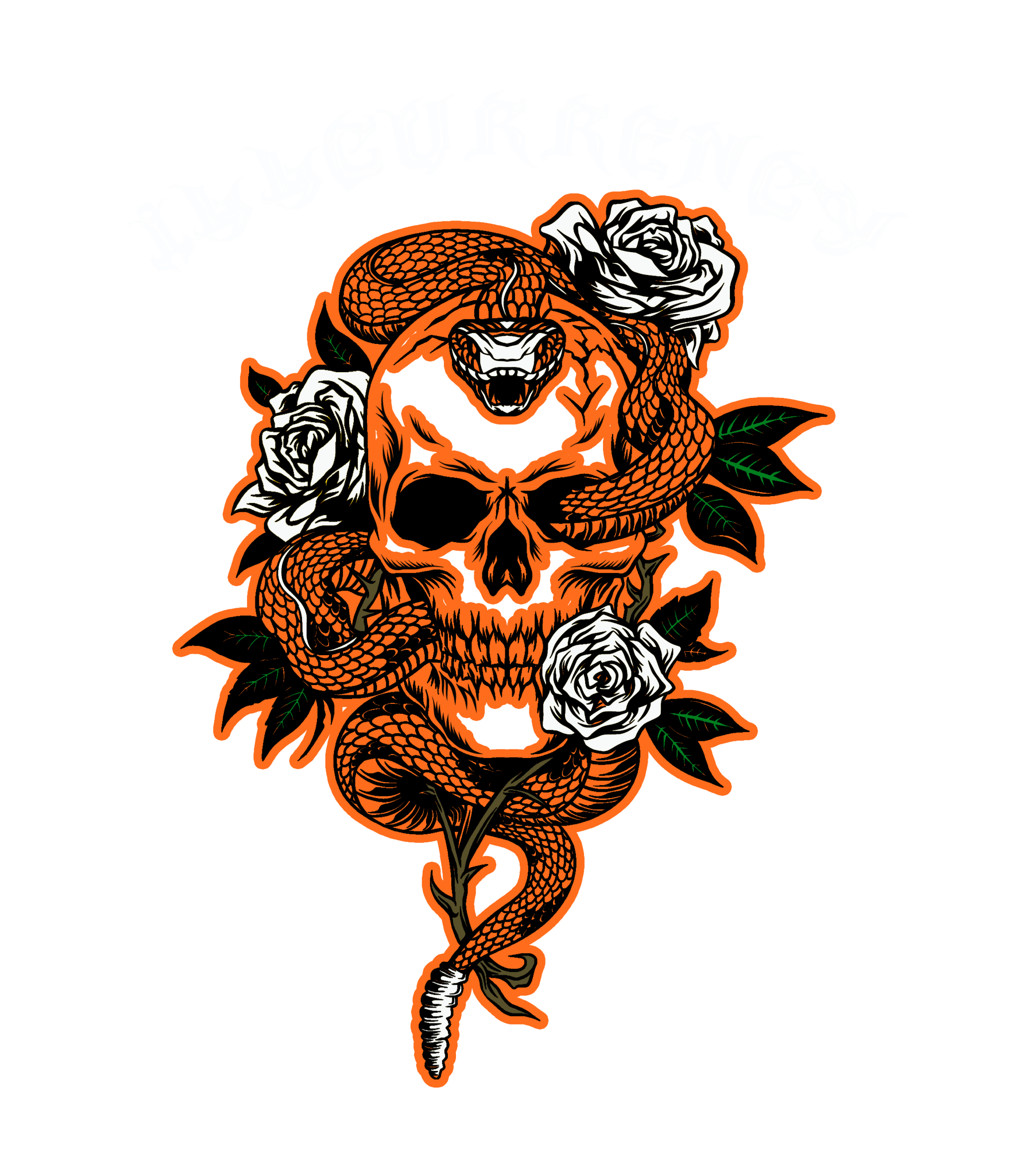 Air Jordan 12 “Brilliant Orange” | illcurrency Black T-Shirt (Snake skeleton rose)