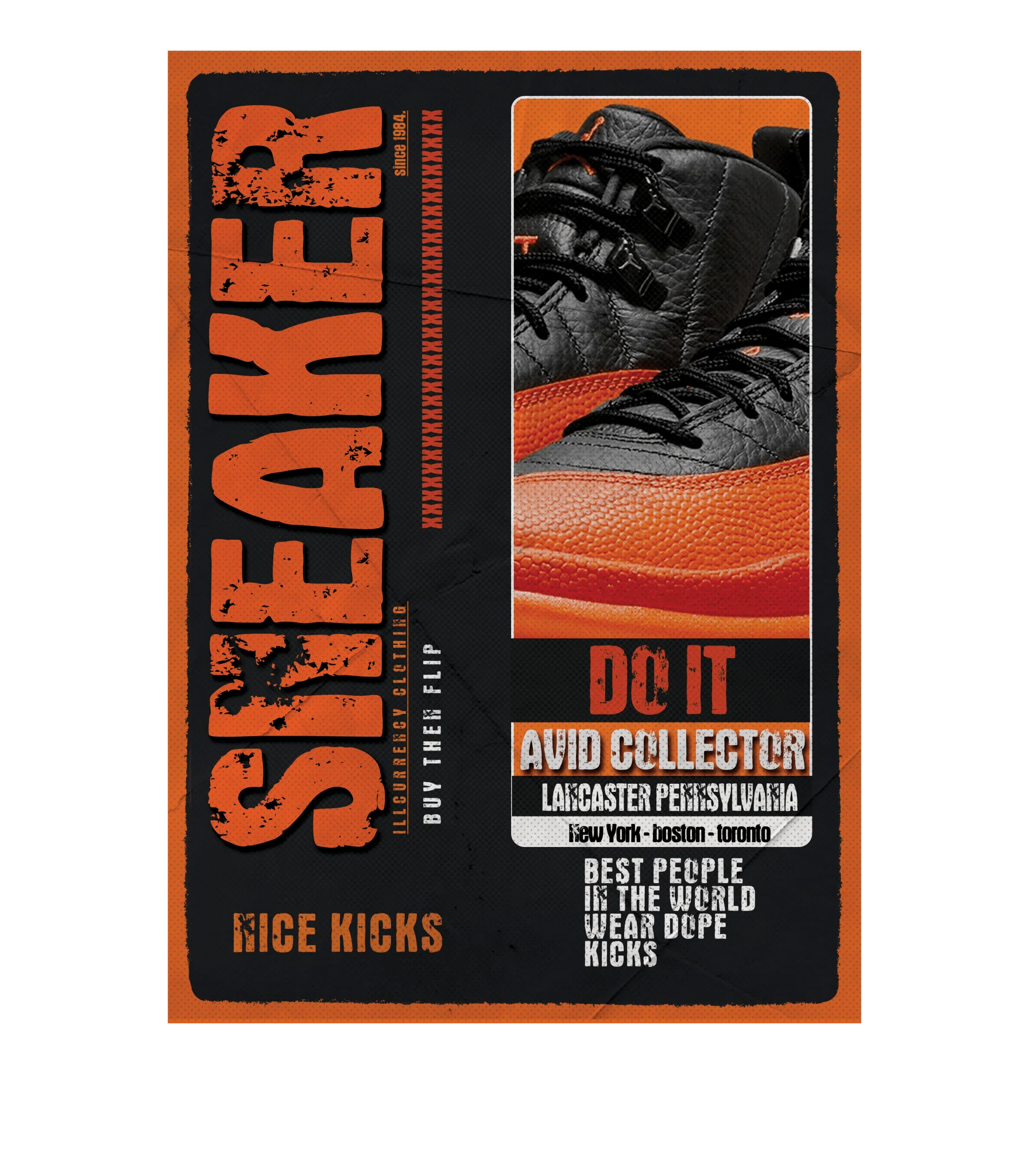 Air Jordan 12 Brilliant Orange - Black T-Shirt (SNEAKERS COLLECTOR)