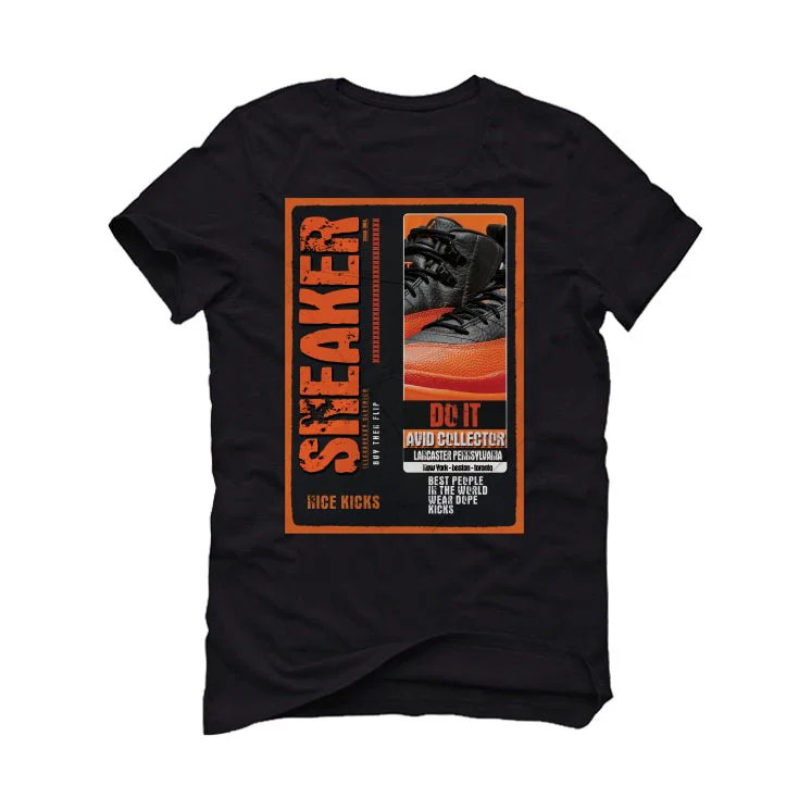 Air Jordan 12 Brilliant Orange - Black T-Shirt (SNEAKERS COLLECTOR) - Image 2
