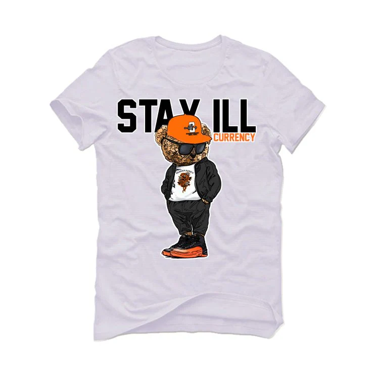 Air Jordan 12 “Brilliant Orange” | illcurrency White T-Shirt (Stay ill Bear) - Image 2