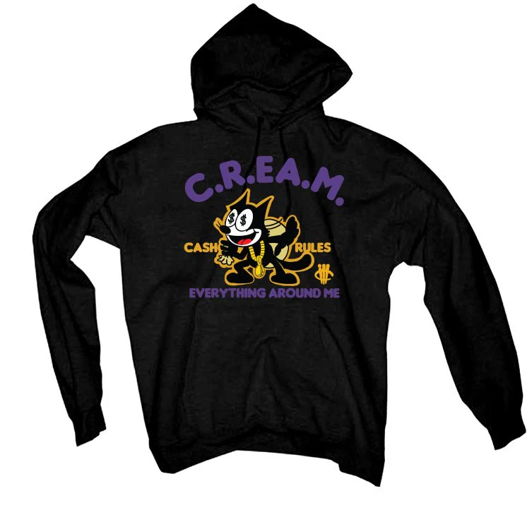 Air Jordan 12 Field Purple - Black T-Shirt (CASH RULES) - Image 3