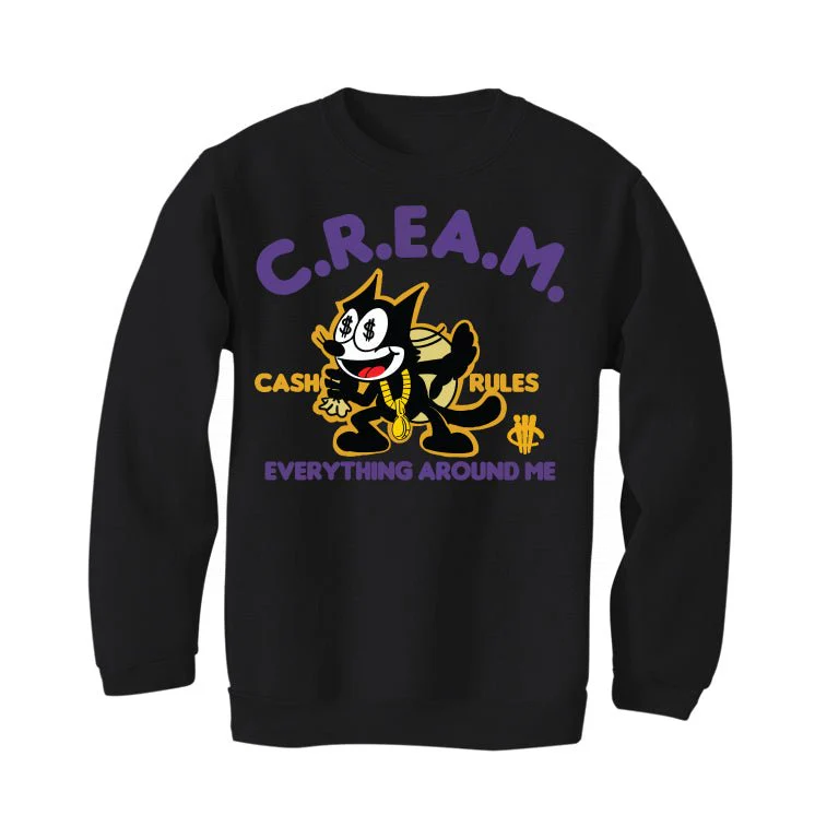 Air Jordan 12 Field Purple - Black T-Shirt (CASH RULES) - Image 4
