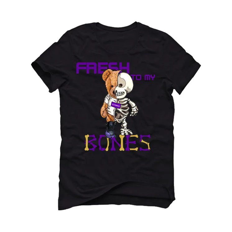Air Jordan 12 Field Purple - Black T-Shirt (Fresh to my bones) - Image 2