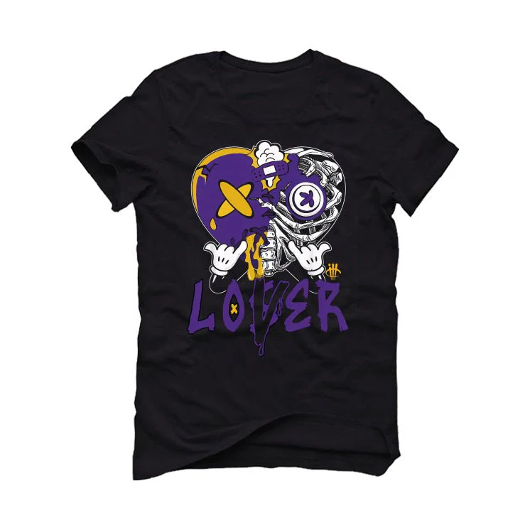 Air Jordan 12 Field Purple - Black T-Shirt (Lover Heart) - Image 2