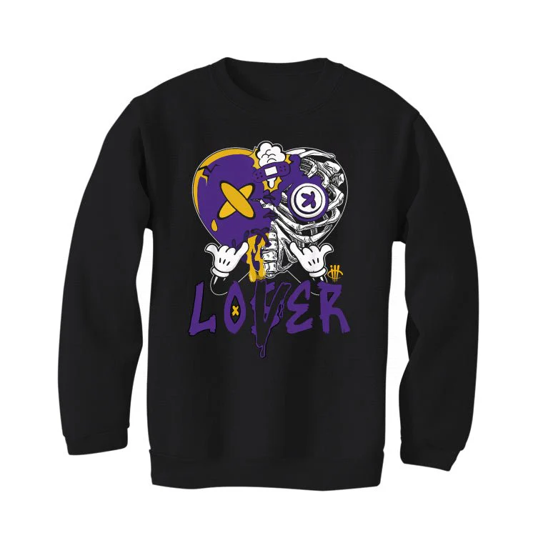 Air Jordan 12 Field Purple - Black T-Shirt (Lover Heart) - Image 4