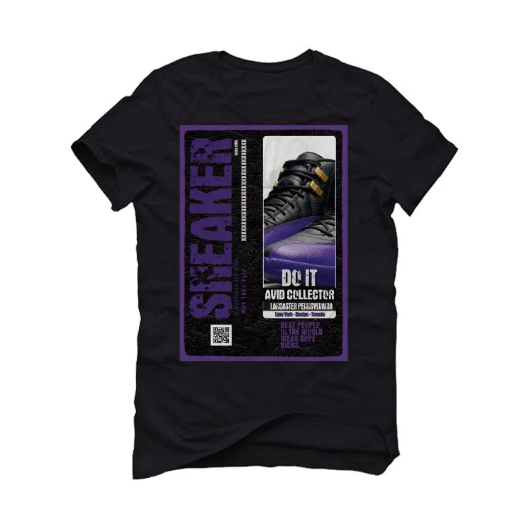 Air Jordan 12 Field Purple - Black T-Shirt (SNEAKER COLLECTOR) - Image 2