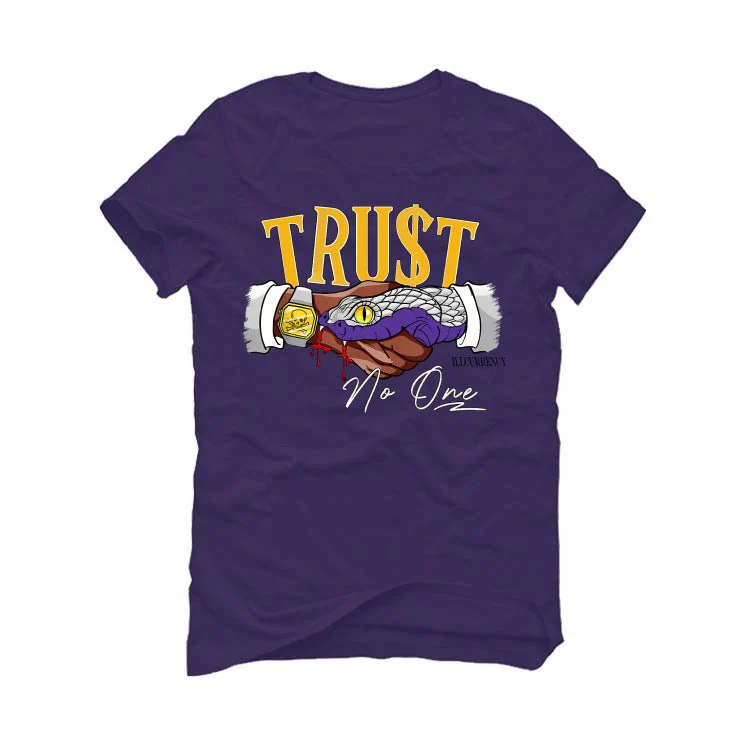 Air Jordan 12 Field Purple - Purple T-Shirt (TRUST NO ONE) - Image 2