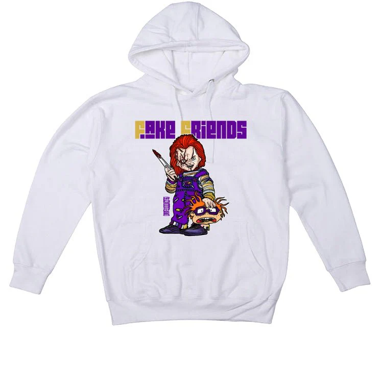 Air Jordan 12 Field Purple - White T-Shirt (Fake Friends 2) - Image 3