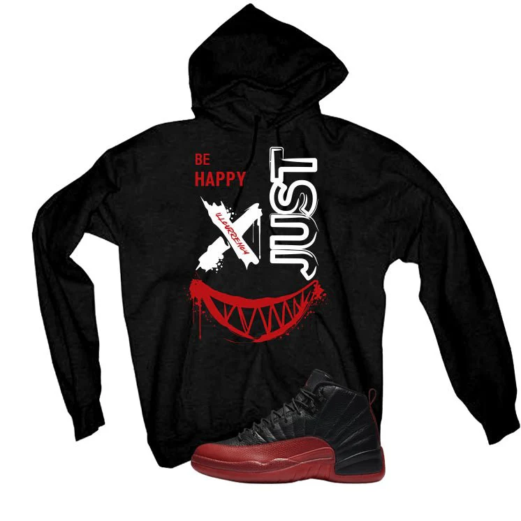 Air Jordan 12 Flu Game 2025 Black T-Shirt (Be Happy)| illcurrency - Image 3