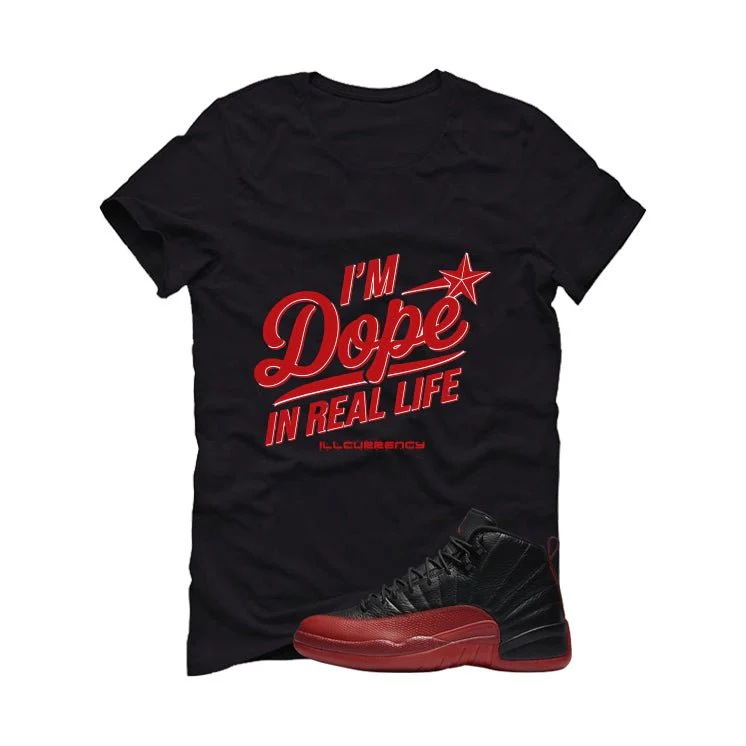 Air Jordan 12 Flu Game 2025 Black T-Shirt (DOPE)| illcurrency - Image 2