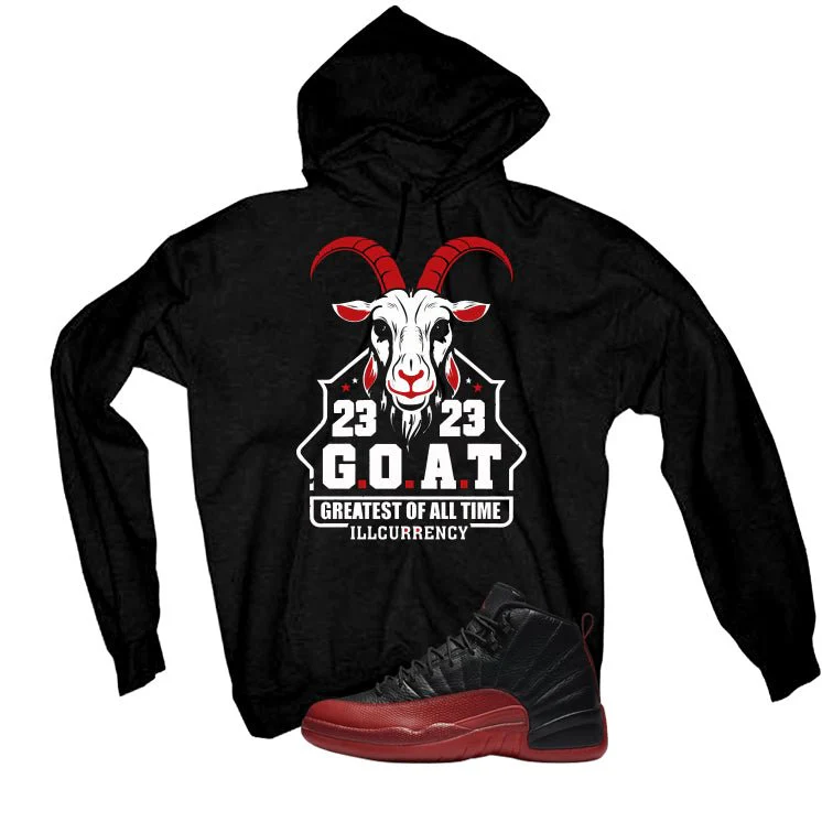 Air Jordan 12 Flu Game 2025 Black T-Shirt (GOAT 23)| illcurrency - Image 3
