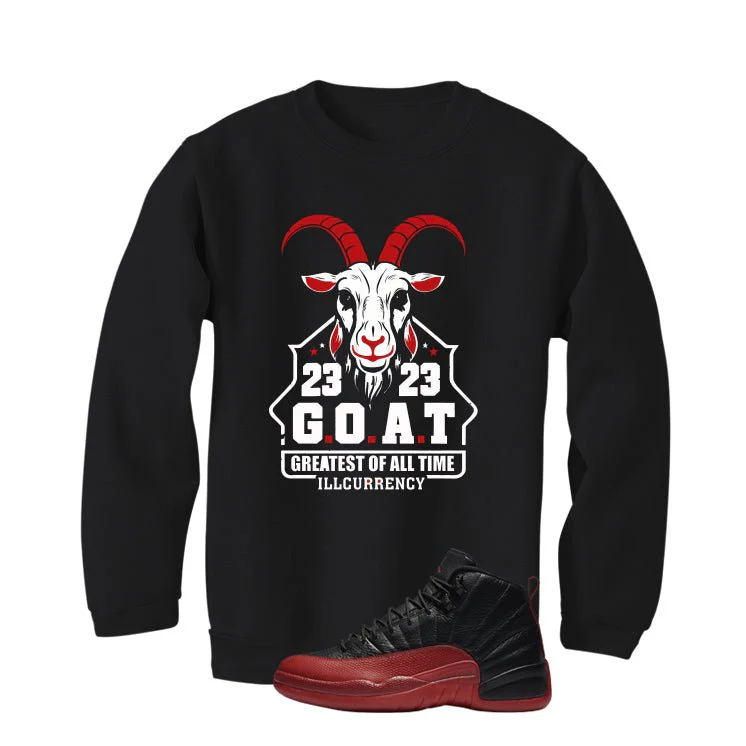 Air Jordan 12 Flu Game 2025 Black T-Shirt (GOAT 23)| illcurrency - Image 4