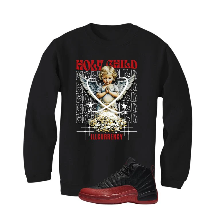 Air Jordan 12 Flu Game 2025 Black T-Shirt (Holy Child)| illcurrency - Image 4