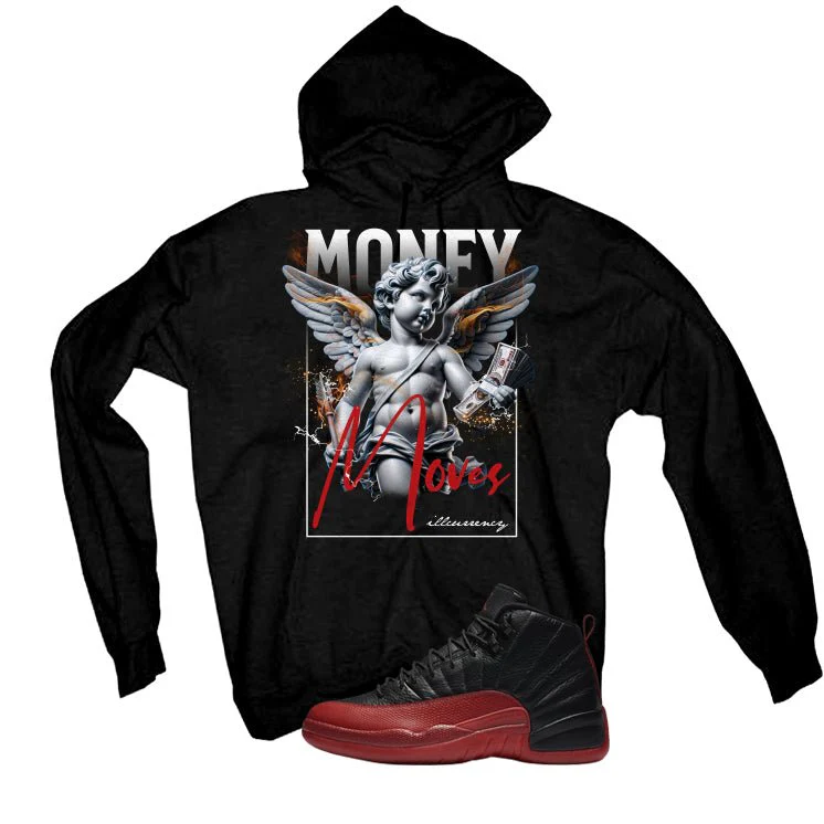Air Jordan 12 Flu Game 2025 Black T-Shirt (Money Moves)| illcurrency - Image 3