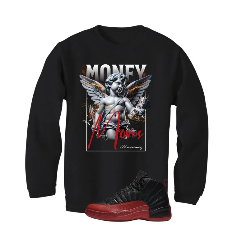 Air Jordan 12 Flu Game 2025 Black T-Shirt (Money Moves)| illcurrency - Image 4