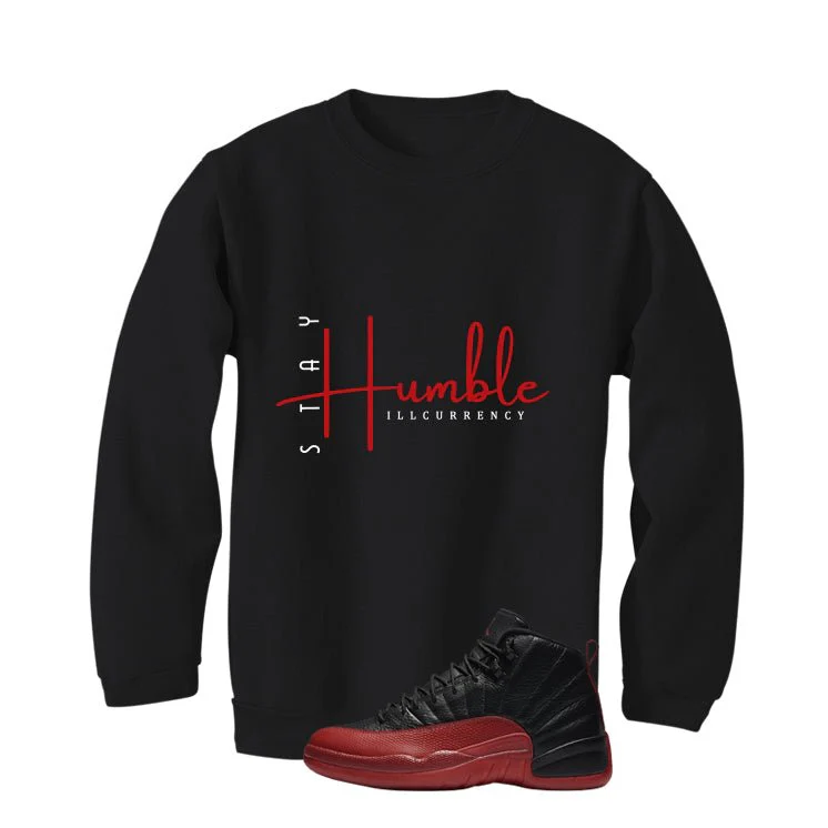 Air Jordan 12 Flu Game 2025 Black T-Shirt (Stay Humble)| illcurrency - Image 4