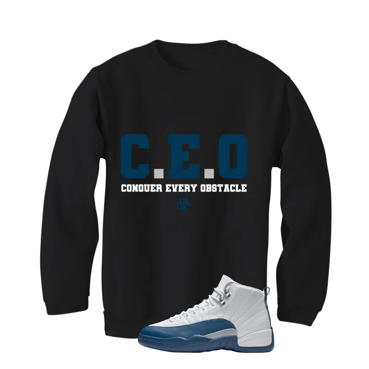 Air Jordan 12 French Blue Black T-Shirt (Ceo)| illcurrency - Image 4