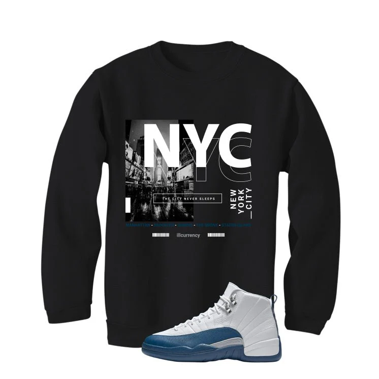 Air Jordan 12 French Blue Black T-Shirt (City Never Sleeps)| illcurrency - Image 4
