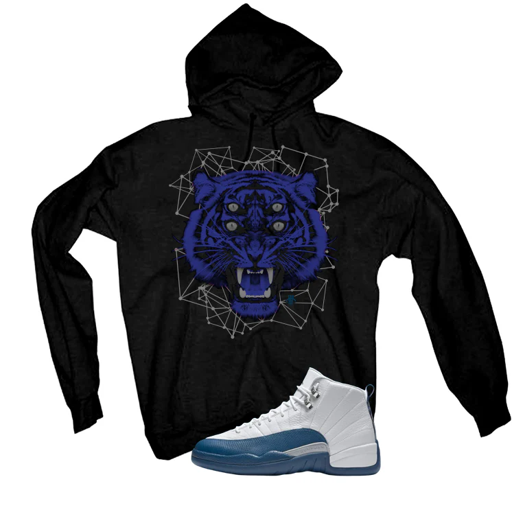Air Jordan 12 French Blue Black T-Shirt (Four Eyes)| illcurrency - Image 3