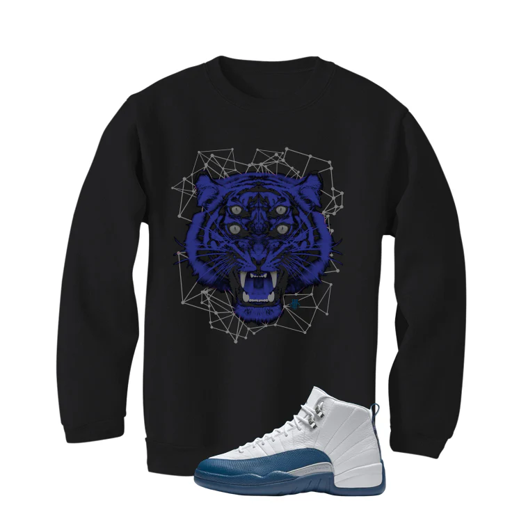Air Jordan 12 French Blue Black T-Shirt (Four Eyes)| illcurrency - Image 4