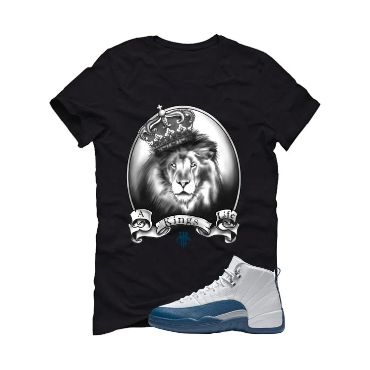 Air Jordan 12 French Blue Black T-Shirt (King's Life)| illcurrency - Image 2