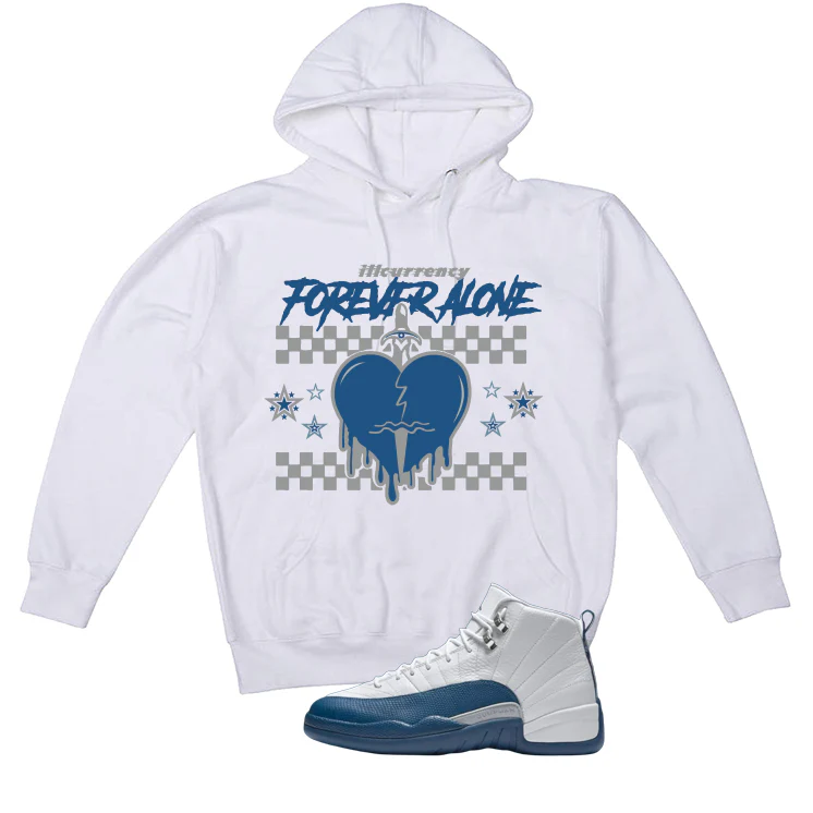 Air Jordan 12 French Blue White T-Shirt (Forever Alone)| illcurrency - Image 3