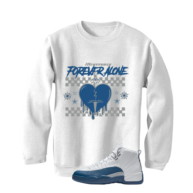 Air Jordan 12 French Blue White T-Shirt (Forever Alone)| illcurrency - Image 4