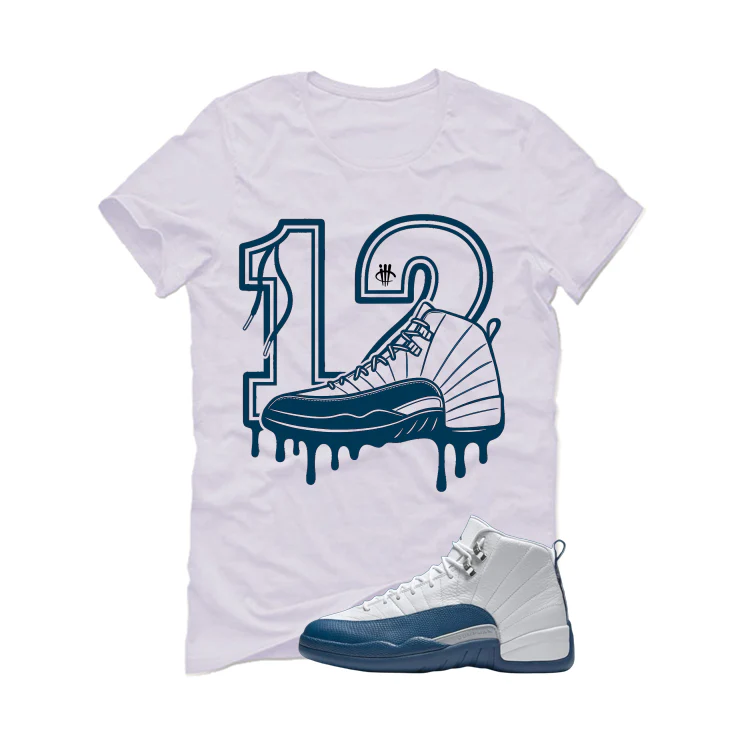 Air Jordan 12 French Blue White T-Shirt (French Blues)| illcurrency - Image 2