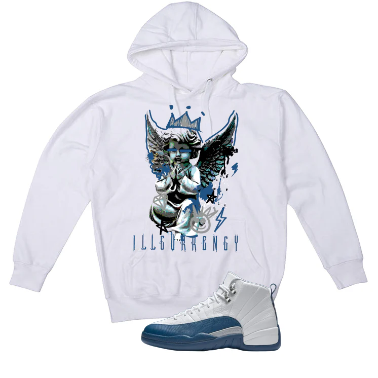 Air Jordan 12 French Blue White T-Shirt (Graffiti Angel)| illcurrency - Image 3