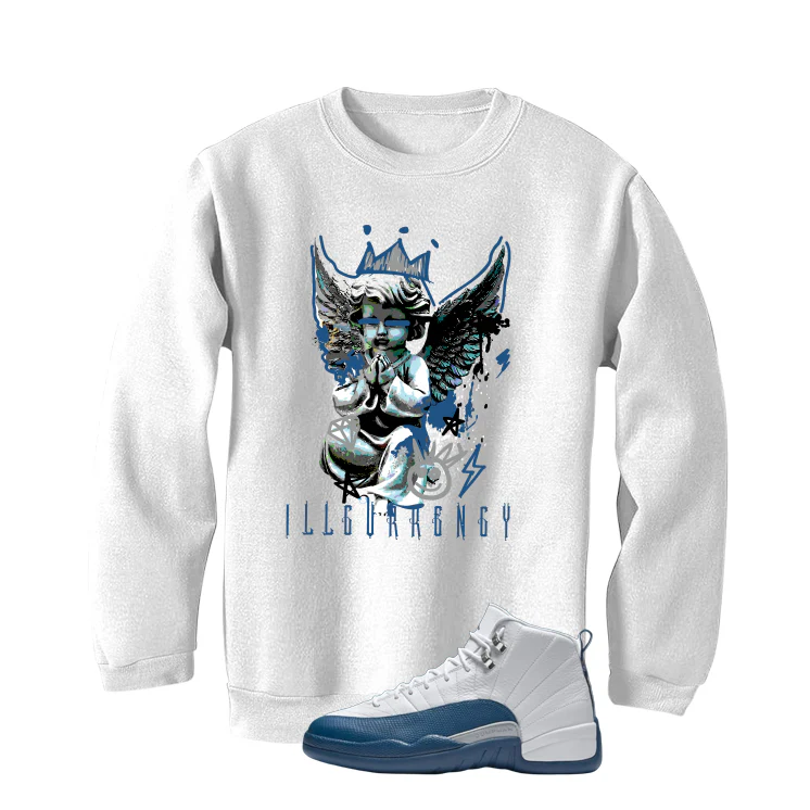 Air Jordan 12 French Blue White T-Shirt (Graffiti Angel)| illcurrency - Image 4