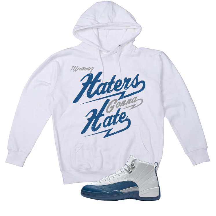 Air Jordan 12 French Blue White T-Shirt (Haters gonna hate)| illcurrency - Image 3