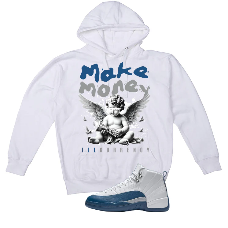 Air Jordan 12 French Blue White T-Shirt (Make Money)| illcurrency - Image 3