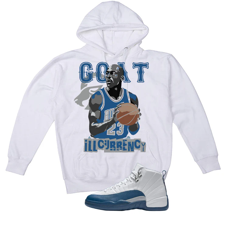 Air Jordan 12 French Blue White T-Shirt (MJ GOAT)| illcurrency - Image 3