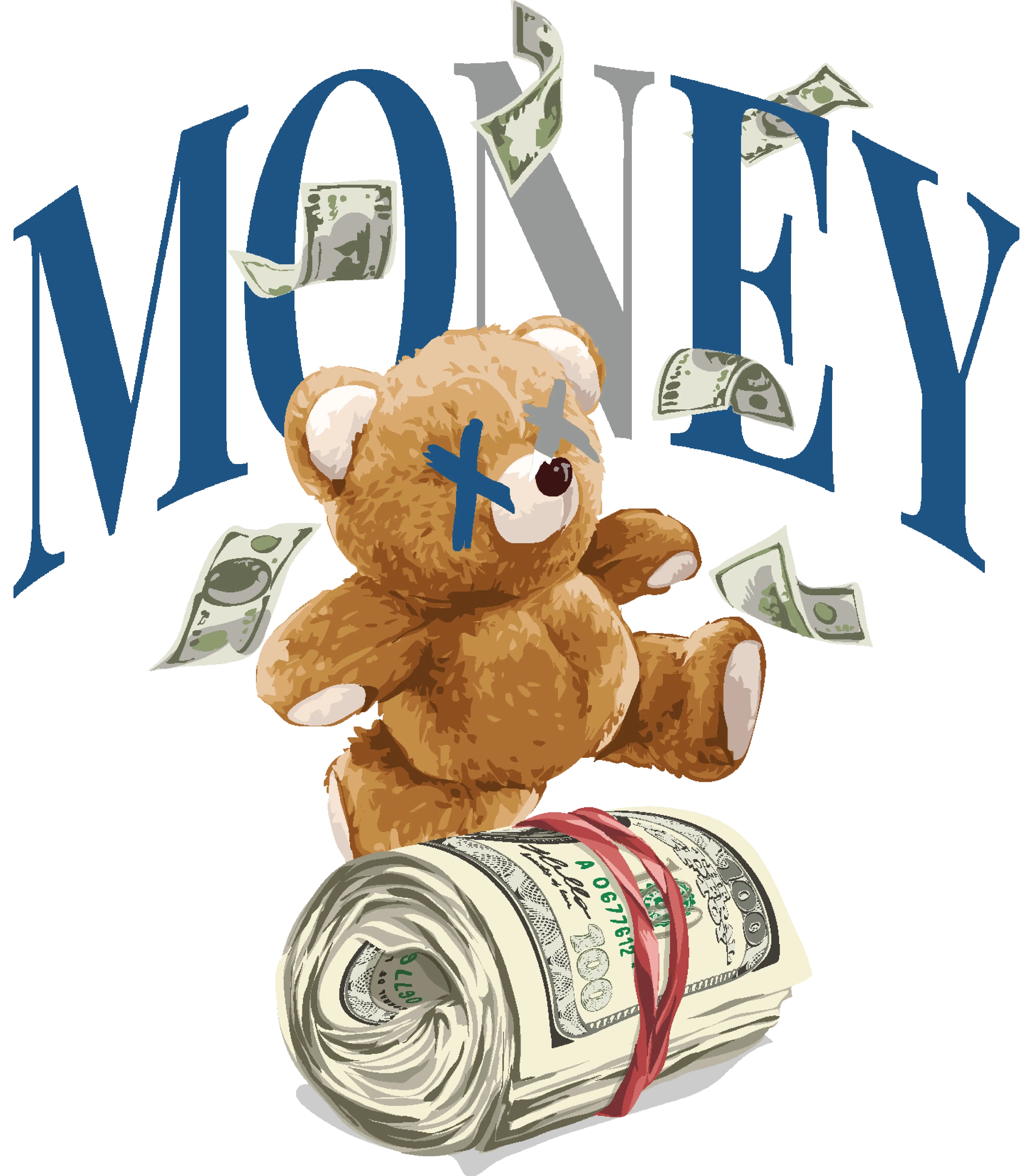 Air Jordan 12 French Blue White T-Shirt (Money Bear Team)| illcurrency