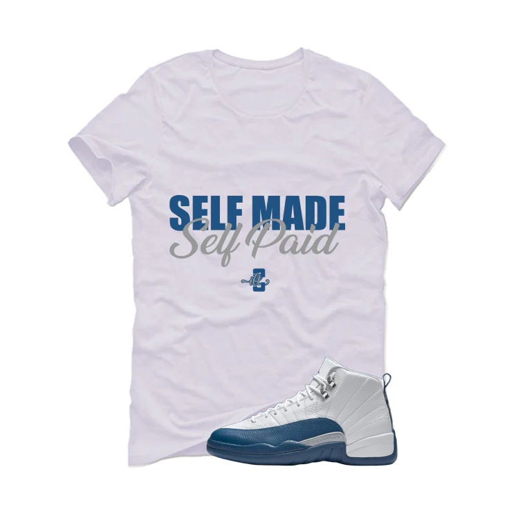 Air Jordan 12 French Blue White T-Shirt (Self Made Self Paid)| illcurrency - Image 2