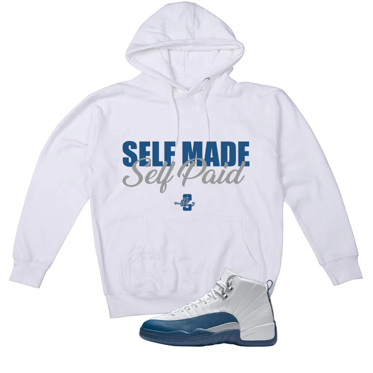 Air Jordan 12 French Blue White T-Shirt (Self Made Self Paid)| illcurrency - Image 3