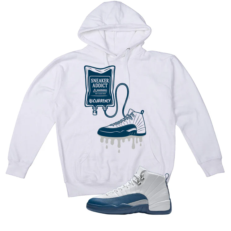 Air Jordan 12 French Blue White T-Shirt (Sneaker Addict)| illcurrency - Image 3