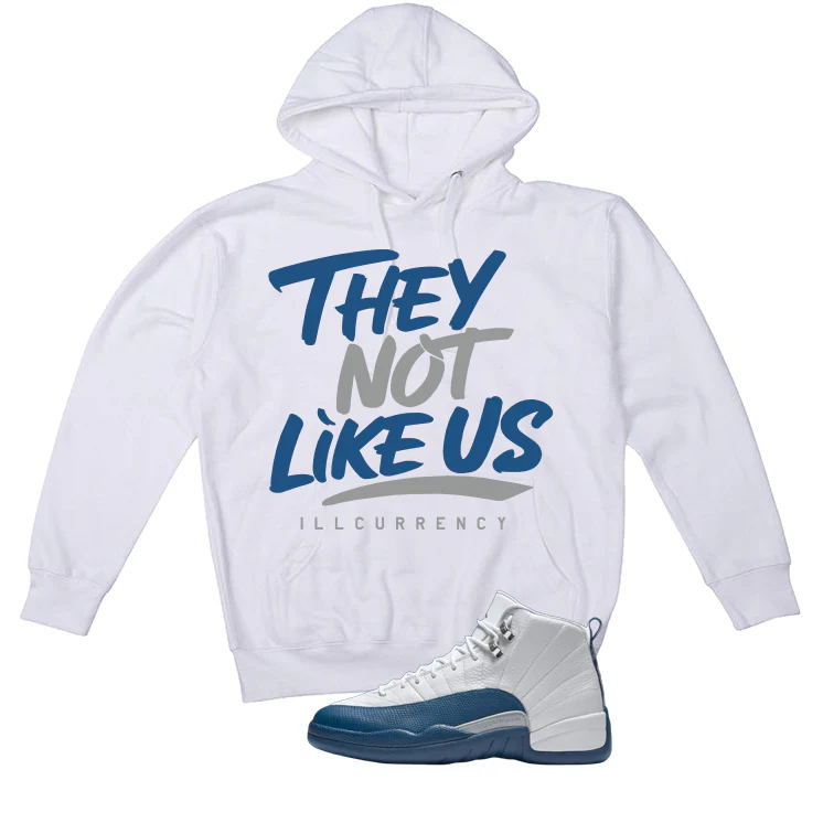 Air Jordan 12 French Blue White T-Shirt (They not like us)| illcurrency - Image 3