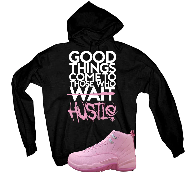 Air Jordan 12 GS Pearl Pink Matching T-Shirt, Sweatshirts & Hoodies Black T-Shirt (Good Things)| illcurrency - Image 3