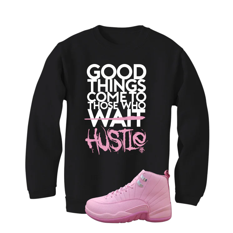 Air Jordan 12 GS Pearl Pink Matching T-Shirt, Sweatshirts & Hoodies Black T-Shirt (Good Things)| illcurrency - Image 4