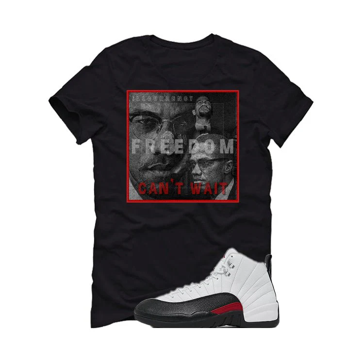 Air Jordan 12 “Red Taxi” | illcurrency Black T-Shirt (FREEDOM) - Image 2