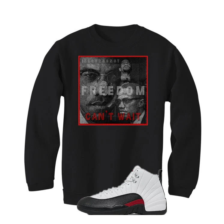 Air Jordan 12 “Red Taxi” | illcurrency Black T-Shirt (FREEDOM) - Image 4