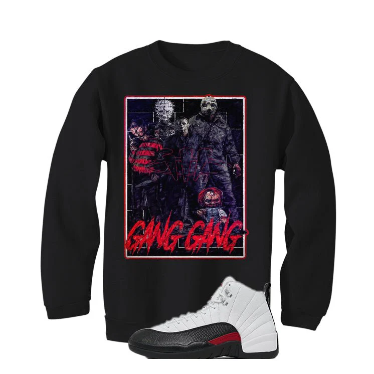 Air Jordan 12 “Red Taxi” | illcurrency Black T-Shirt (GANG GANG) - Image 4