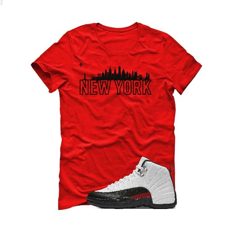 Air Jordan 12 “Red Taxi” | illcurrency Red T-Shirt (New York) - Image 2