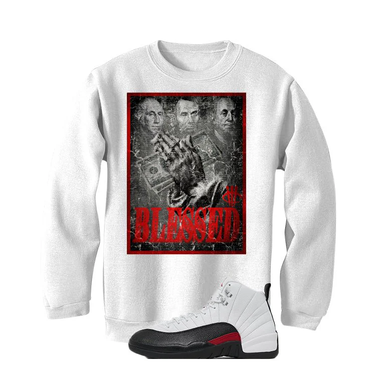 Air Jordan 12 “Red Taxi” | illcurrency White T-Shirt (BLESSED FORTUNE) - Image 4
